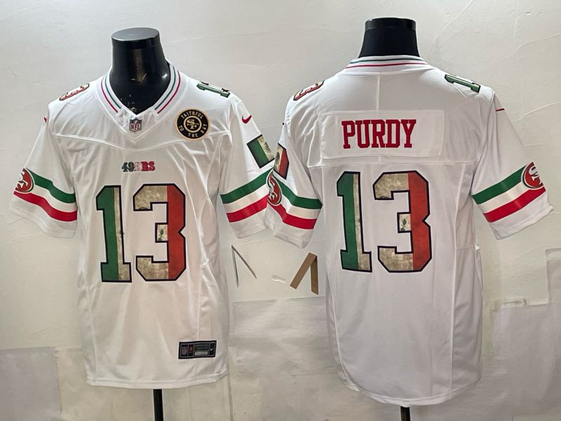 Men 2026 San Francisco 49ers #13 Purdy White Mexico Nike Limited NFL Jersey style 006